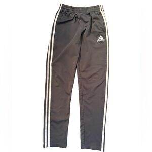 Adidas Kids Black Joggers with White Stripes